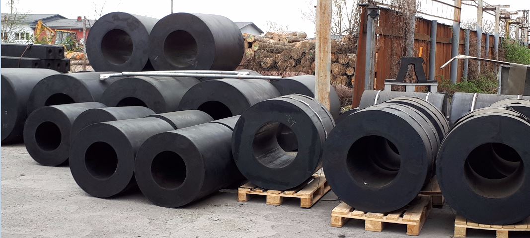 20 Défenses Cylindriques Caoutchouc Ø 800 x Ø 400 x L1000 mm & 6 Ø 600 x Ø 300 x L1200 mm